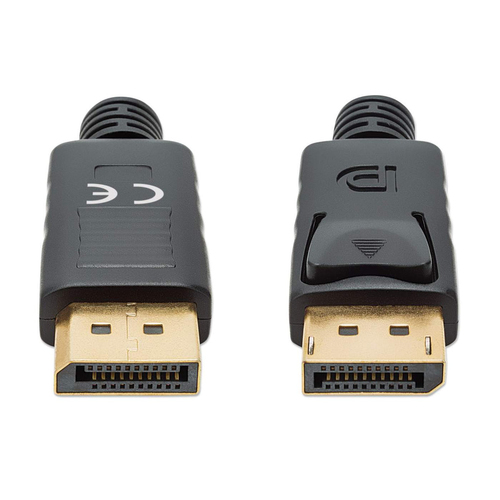 Manhattan DisplayPort 1.4 kabel, 8K@60Hz, 1 m, mannelijk naar mannelijk, geschikt voor 8K/4K/1080p toepassingen, met vergrendeling, volledig afgeschermd, zwart, levenslange garantie, equivalent aan DP14MM1M