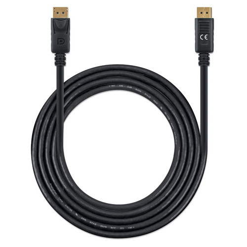 Manhattan DisplayPort 1.4 kabel, 8K@60Hz, 2 m, mannelijk naar mannelijk, geschikt voor 8K/4K/1080p toepassingen, met vergrendeling, volledig afgeschermd, zwart, levenslange garantie, equivalent aan DP14MM2M