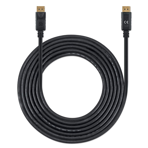 Manhattan DisplayPort 1.4 kabel, 8K@60Hz, 3 m, mannelijk naar mannelijk, geschikt voor 8K/4K/1080p toepassingen, met vergrendeling, volledig afgeschermd, zwart, levenslange garantie, equivalent aan DP14MM3M