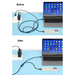 Manhattan Dubbele USB-C naar USB-C oplaadkabel, 100W, 2 m, 1x USB-C naar 2x USB-C, slimme power-splitter, tot 100W enkel of 70W + 28W, gevlochten mantel, aluminium connectoren, zwart, 3 jaar garantie