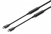 Manhattan USB-C naar USB-C kabel, 5 m, actief, mannelijk naar mannelijk, 10 Gbps (USB 3.2 Gen2), 3A, zwart, levenslange garantie