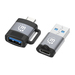 Manhattan 2-delige adapterset USB-C naar USB-A en USB-A naar USB-C, mannelijk naar vrouwelijk conversie, 5 Gbps (USB 3.2 Gen1 / USB 3.0), zwart/zilver, levenslange garantie