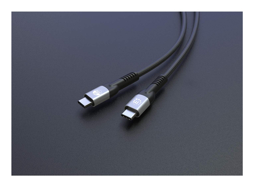 Manhattan Snelle USB-C naar USB-C kabel (240W), 2 m, 240W laptopladen + snelle data & video, werkt met alle laptops (let op: extra USB-C 240W wandlader nodig), extra lang bereik voor bureau/vloeraansluiting, 3 jaar garantie