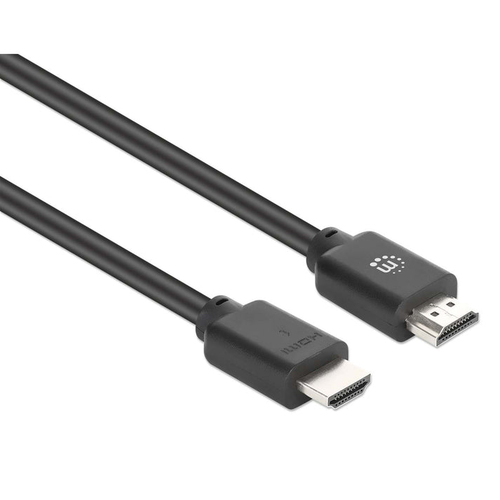 Manhattan HDMI kabel 4K@60Hz met Ethernet, 7,5 m, geschikt voor ALLE 4K en 1080p/HD toepassingen - upgrade nu of zorg dat het klaarstaat voor wanneer je het nodig hebt, mannelijk naar mannelijk, zwart, levenslange garantie