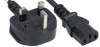 Manhattan Voedingskabel, Britse 3-polige stekker (Type G) naar C13-connector, 1,8 m, 10 A, zwart, netkabel, levenslange garantie