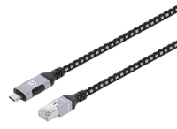 Manhattan USB-C naar Gigabit Ethernet kabel, 10/100/1000 Mbps, RJ45, 2 m, zwart/zilver, 3 jaar garantie