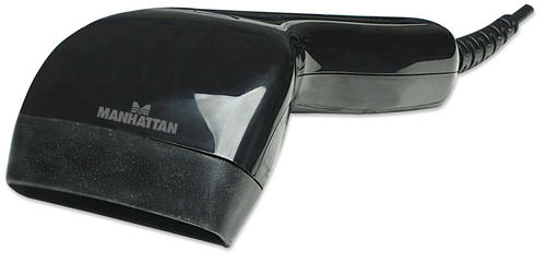 Manhattan Contact CCD handheld barcodescanner, USB, scanbreedte 80 mm, kabel 1,52 m, max. 3.000 lux, zwart, 3 jaar garantie