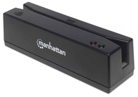 Manhattan USB-A magneetstripkaartlezer, triple-track lezer, keyboard wedge (toetsenbordemulatie), kabel van 1,5 m, zwart, 3 jaar garantie