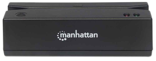 Manhattan USB-A magneetstripkaartlezer, triple-track lezer, keyboard wedge (toetsenbordemulatie), kabel van 1,5 m, zwart, 3 jaar garantie