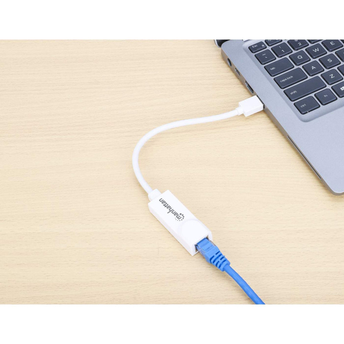 Manhattan USB-A Gigabit netwerkadapter, 10/100/1000 Mbps, 5 Gbit/s (USB 3.2 Gen 1 / USB 3.0), Ethernet, RJ45, wit, 3 jaar garantie, equivalent aan USB31000SW