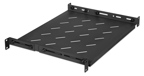 Intellinet 19" vaste plank (verstelbaar), 1U, plankdiepte 350 mm, verstelbare raildiepte 350–550 mm, max. 20 kg, zwart, levenslange garantie