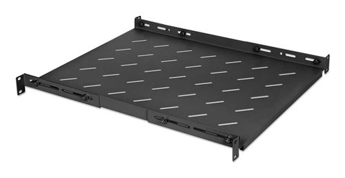Intellinet 19" vaste plank (verstelbaar), 1U, plankdiepte 550 mm, verstelbare raildiepte 550–750 mm, max. 20 kg, zwart, levenslange garantie