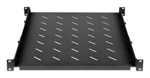Intellinet 19" vaste plank (verstelbaar), 1U, plankdiepte 550 mm, verstelbare raildiepte 550–750 mm, max. 20 kg, zwart, levenslange garantie