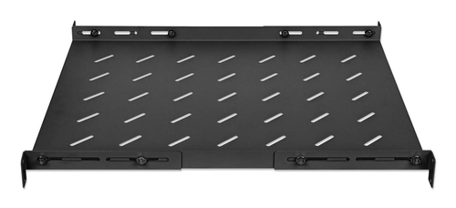 Intellinet 19" vaste plank (verstelbaar), 1U, plankdiepte 550 mm, verstelbare raildiepte 550–750 mm, max. 20 kg, zwart, levenslange garantie