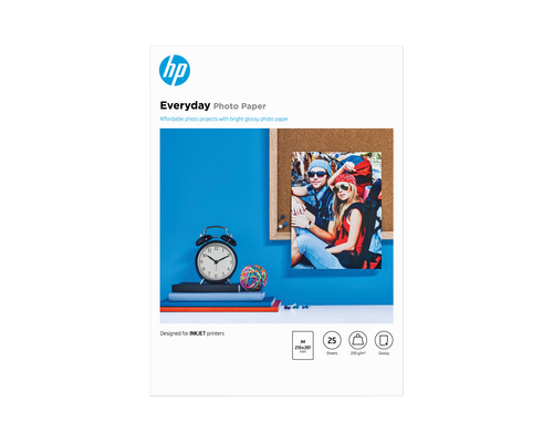 HP Everyday glanzend fotopapier, 25 vel, A4/210 x 297 mm