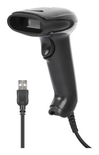 Manhattan Contact CCD handheld barcodescanner, USB, scanbreedte 60 mm, kabel 1,52 m, max. 5.000 lux, zwart, 3 jaar garantie