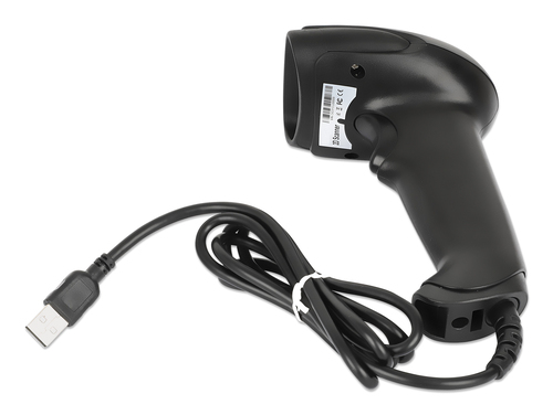 Manhattan Contact CCD handheld barcodescanner, USB, scanbreedte 60 mm, kabel 1,52 m, max. 5.000 lux, zwart, 3 jaar garantie