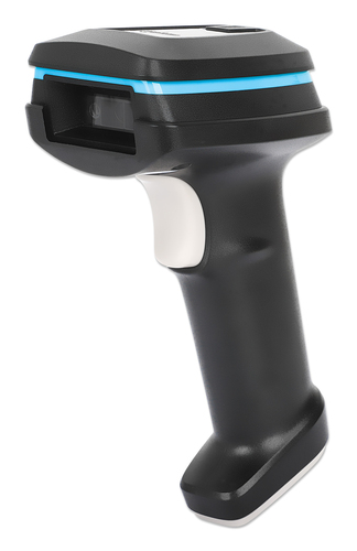 Manhattan 2D long-range LED barcodescanner met USB-interface, leesafstand tot 450 mm, geschikt voor max. 100.000 lux omgevingslicht, ondersteunt 1D (21) en 2D (10) barcodes, RJ45-naar-USB kabel 1,8 m inbegrepen