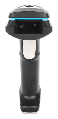 Manhattan 2D long-range LED barcodescanner met USB-interface, leesafstand tot 450 mm, geschikt voor max. 100.000 lux omgevingslicht, ondersteunt 1D (21) en 2D (10) barcodes, RJ45-naar-USB kabel 1,8 m inbegrepen