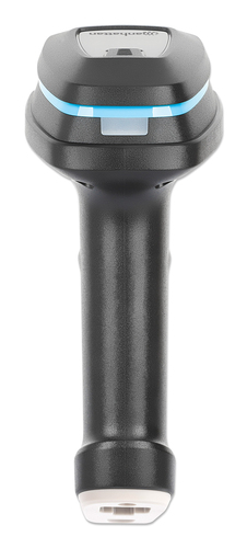 Manhattan 2D long-range LED barcodescanner met USB-interface, leesafstand tot 450 mm, geschikt voor max. 100.000 lux omgevingslicht, ondersteunt 1D (21) en 2D (10) barcodes, RJ45-naar-USB kabel 1,8 m inbegrepen