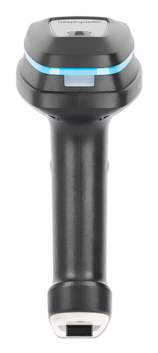 Manhattan Draadloze 2D handheld barcodescanner, scandiepte 250 mm, tot 80 m effectief bereik (line-of-sight), max omgevingslicht 100.000 lux (zonlicht), zwart, oplaadkabel (USB-A naar USB-C in apparaat) 1 m inbegrepen, 3 jaar garantie