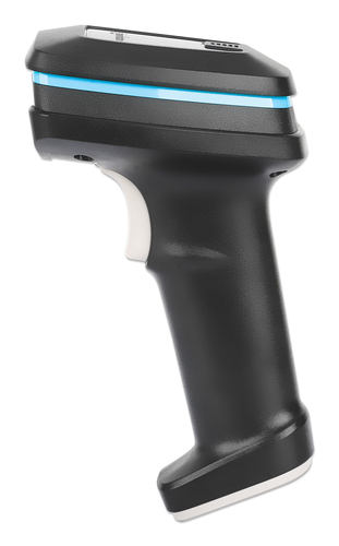 Manhattan Draadloze 2D handheld barcodescanner, scandiepte 250 mm, tot 80 m effectief bereik (line-of-sight), max omgevingslicht 100.000 lux (zonlicht), zwart, oplaadkabel (USB-A naar USB-C in apparaat) 1 m inbegrepen, 3 jaar garantie