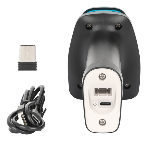 Manhattan Draadloze 2D handheld barcodescanner, scandiepte 250 mm, tot 80 m effectief bereik (line-of-sight), max omgevingslicht 100.000 lux (zonlicht), zwart, oplaadkabel (USB-A naar USB-C in apparaat) 1 m inbegrepen, 3 jaar garantie