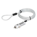 Manhattan Universeel combinatieslot voor laptop (Noble Wedge®, Nano en K-Slot), 3-in-1 diefstalbeveiliging, resetbare 4-cijferige combinatie, kabel van 1,8 m van koolstofstaal, snijbestendig, PVC-coating transparant, zilver