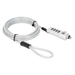 Manhattan Universeel combinatieslot voor laptop (Noble Wedge®, Nano en K-Slot), 3-in-1 diefstalbeveiliging, resetbare 4-cijferige combinatie, kabel van 1,8 m van koolstofstaal, snijbestendig, PVC-coating transparant, zilver