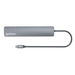 Manhattan USB-C dock/hub, poorten (7): USB-A (3×) en USB-C (4×), met Power Delivery (PD) 100 W - vereist een externe USB-C-lader (niet inbegrepen). USB-gevoed (geen externe voeding vereist) wanneer PD niet wordt gebruikt, aluminium