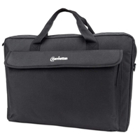 Manhattan London laptoptas 17,3", top loader, zwart, LAGE KOSTEN, accessoirevak, afneembare schouderriem, notebooktas, 3 jaar garantie