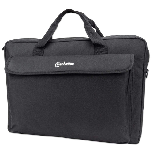 Manhattan London laptoptas 17,3", top loader, zwart, LAGE KOSTEN, accessoirevak, afneembare schouderriem, notebooktas, 3 jaar garantie