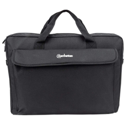 Manhattan London laptoptas 17,3", top loader, zwart, LAGE KOSTEN, accessoirevak, afneembare schouderriem, notebooktas, 3 jaar garantie