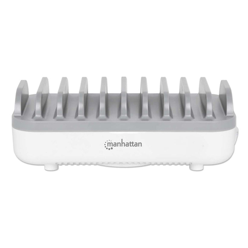 Manhattan USB-C laadstation met 10 poorten, USB-C-uitgang: 10 × 20 W, maximaal vermogen 200 W, netvoeding, inclusief US/EU/UK-adapters