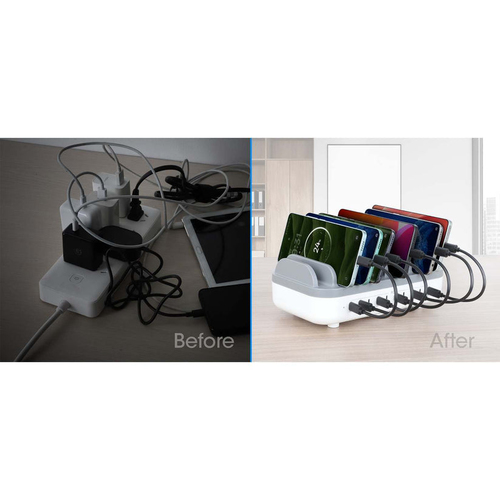 Manhattan USB-C laadstation met 10 poorten, USB-C-uitgang: 10 × 20 W, maximaal vermogen 200 W, netvoeding, inclusief US/EU/UK-adapters