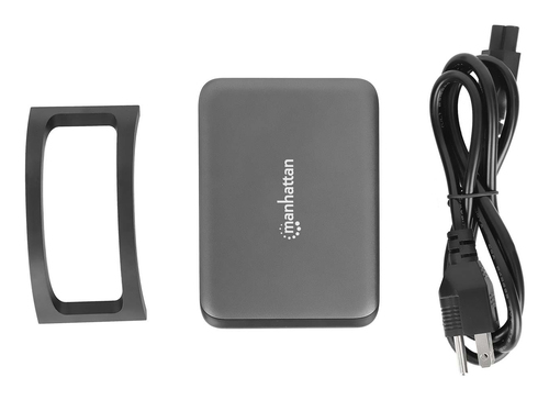 Manhattan GaN USB Power Delivery laadstation met 4 poorten, 240 W / PD 3.1, 4 USB-C PD-poorten tot 140 W per poort, totaal vermogen 240 W, zwart