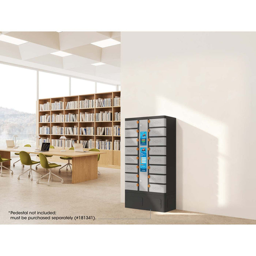 Manhattan Kiosk laadkast USB-C 30W voor iPads 11", 16-vaks (individueel vak - pincode), geschikt voor tablets, smartphones en andere USB-C apparaten, vakken 328x220x100 mm, USB-C kabels inbegrepen, kast, UK & EU