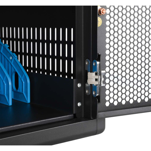 Manhattan Laadkast/laadtrolley USB-C 65W voor 12 laptops (tot 16"), geschikt voor laptops, iPads, MacBooks, Chromebooks en andere USB-C apparaten, vakken 395x290x32.5 mm, USB-C laadkabels inbegrepen, afsluitbaar, EU/UK-stroomkabels inbegrepen