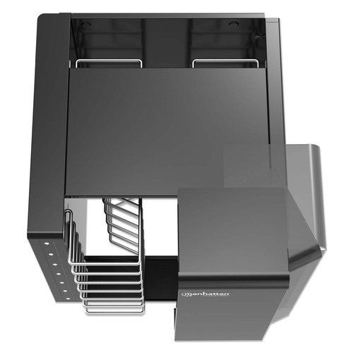 Manhattan Laadkast USB-C 65W voor 7 laptops (tot 16"), geschikt voor laptops, iPads, MacBooks, Chromebooks en andere USB-C apparaten, vakken 402x290x50 mm, USB-C laadkabels inbegrepen, afsluitbaar, alternatief voor laadtrolley, EU/UK-stroomkabels inbegrepen