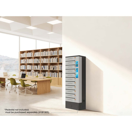 Manhattan Kiosk laadkast USB-C 65W voor laptops (tot 17,3"), 11-vaks (individueel vak - pincode), geschikt voor iPads, MacBooks en andere USB-C apparaten, vakken 448x328x120 mm, USB-C kabels inbegrepen, kast, UK & EU