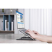 Manhattan Laptop- en tabletstandaard voor bureau, verstelbaar (5 posities), voor tablets en laptops tot 15,6", draagbaar en lichtgewicht, staal, zwart