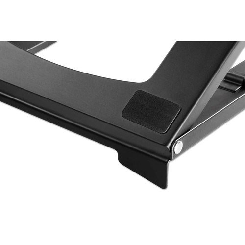 Manhattan Laptop- en tabletstandaard voor bureau, verstelbaar (5 posities), voor tablets en laptops tot 15,6", draagbaar en lichtgewicht, staal, zwart