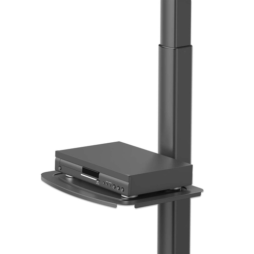 Manhattan Trolley voor TV’s en monitoren (met slinger), voor schermen 37"–65", VESA-compatibiliteit: van 200x200 tot 600x400 mm (controleer de afmetingen van de vier montagegaten aan de achterzijde), max. 70 kg, hoogte 1120–1570 mm, zwart