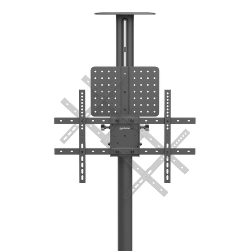 Manhattan Trolley voor TV’s en monitoren (met slinger), voor schermen 37"–65", VESA-compatibiliteit: van 200x200 tot 600x400 mm (controleer de afmetingen van de vier montagegaten aan de achterzijde), max. 70 kg, hoogte 1120–1570 mm, zwart
