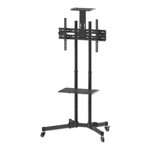 Manhattan Trolley voor TV’s en monitoren, voor schermen 37"–65", VESA-compatibiliteit: van 200x200 tot 600x400 mm (controleer de afmetingen van de vier montagegaten aan de achterzijde), max. 40 kg, zwart