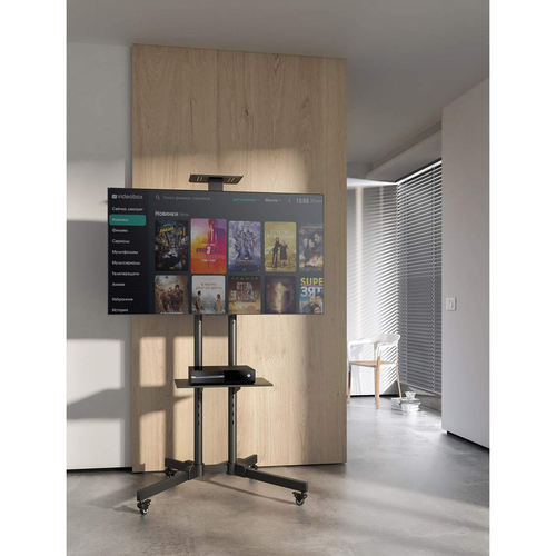 Manhattan Trolley voor TV’s en monitoren, voor schermen 37"–65", VESA-compatibiliteit: van 200x200 tot 600x400 mm (controleer de afmetingen van de vier montagegaten aan de achterzijde), max. 40 kg, zwart