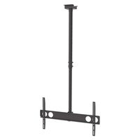 Manhattan Plafondbeugel voor TV’s en monitoren, voor schermen 37"–75", hoogte verstelbaar 105–156 cm, VESA-compatibiliteit: van 200x200 tot 800x400 mm (controleer de afmetingen van de vier montagegaten aan de achterzijde), max. 50 kg, zwart