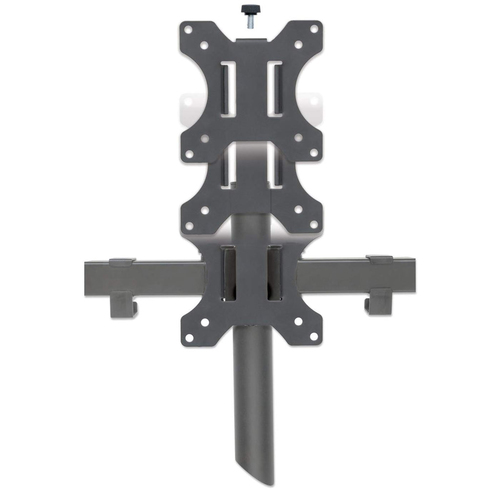 Manhattan Bureaubeugel voor 3 TV’s en monitoren, voor schermen 10"–27", met tafelklem, VESA-compatibiliteit: 75x75 en 100x100 mm (controleer de afmetingen van de vier montagegaten aan de achterzijde), max. 7 kg per scherm, zwart
