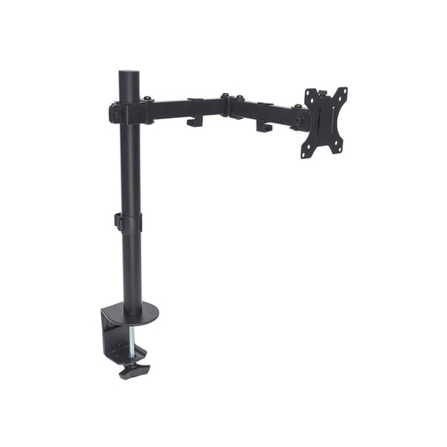 Manhattan Bureaubeugel voor TV’s en monitoren (Volledig Verstelbaar), met tafelklem, voor schermen 13"–27", VESA-compatibiliteit: 75x75 en 100x100 mm (controleer de afmetingen van de vier montagegaten aan de achterzijde), max. 8 kg, zwart