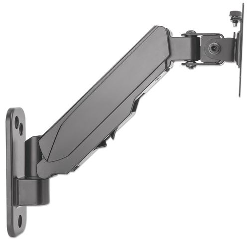 Manhattan Wandbeugel voor TV’s en monitoren (veerarm met 2 draaipunten), voor schermen 17–32", VESA-compatibiliteit: 75x75 en 100x100 mm (controleer de afmetingen van de vier montagegaten aan de achterzijde), max 8 kg, zwart